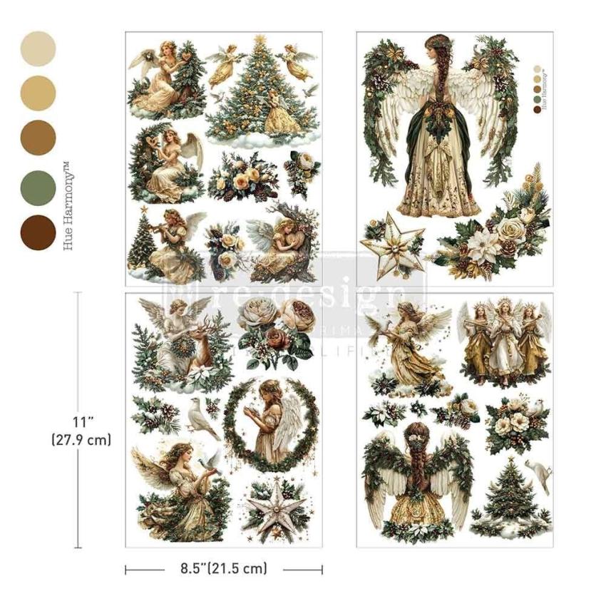 Re-Design with Prima - Transfer Aufkleber 8,5x11 Inch "Heavenly Wings" Decor Transfer 4 Bogen 