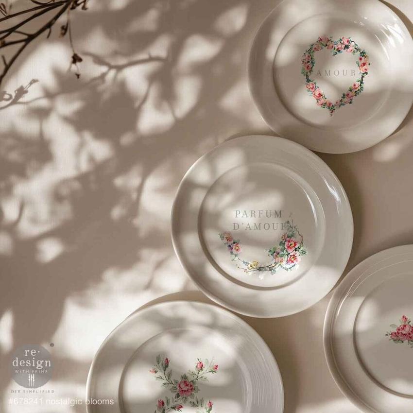 Re-Design with Prima - Transfer Aufkleber 8,5x11 Inch "Nostalgic Blooms" Decor Transfer 2 Bogen 
