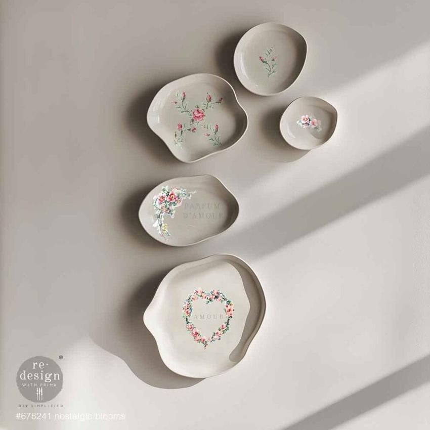 Re-Design with Prima - Transfer Aufkleber 8,5x11 Inch "Nostalgic Blooms" Decor Transfer 2 Bogen 