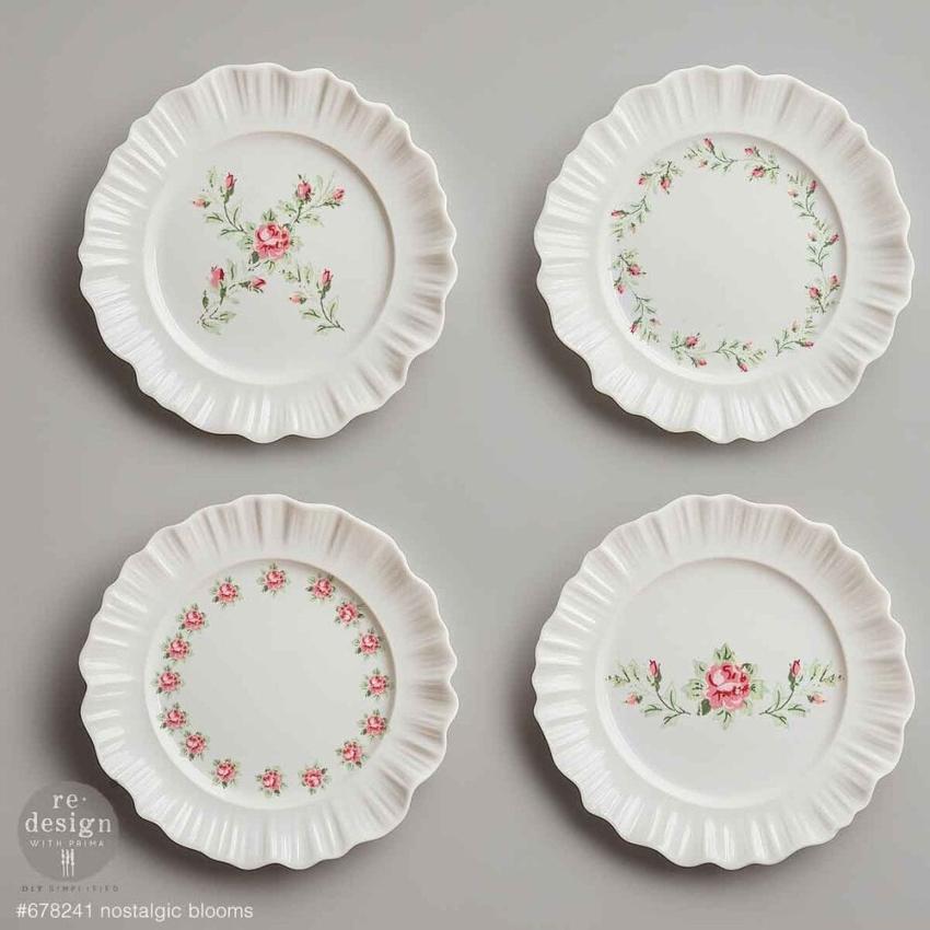 Re-Design with Prima - Transfer Aufkleber 8,5x11 Inch "Nostalgic Blooms" Decor Transfer 2 Bogen 