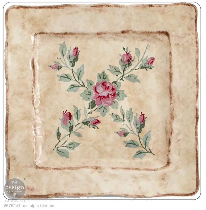 Re-Design with Prima - Transfer Aufkleber 8,5x11 Inch "Nostalgic Blooms" Decor Transfer 2 Bogen 