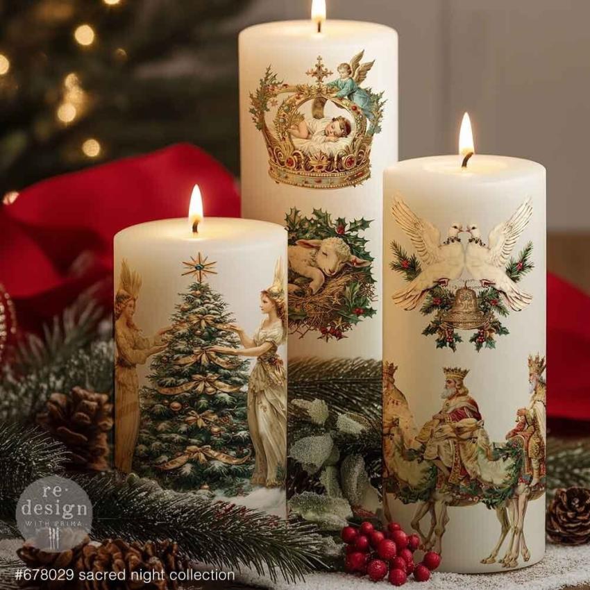 Re-Design with Prima - Transfer Aufkleber 8,5x11 Inch "Sacred Night Collection" Decor Transfer 4 Bogen 