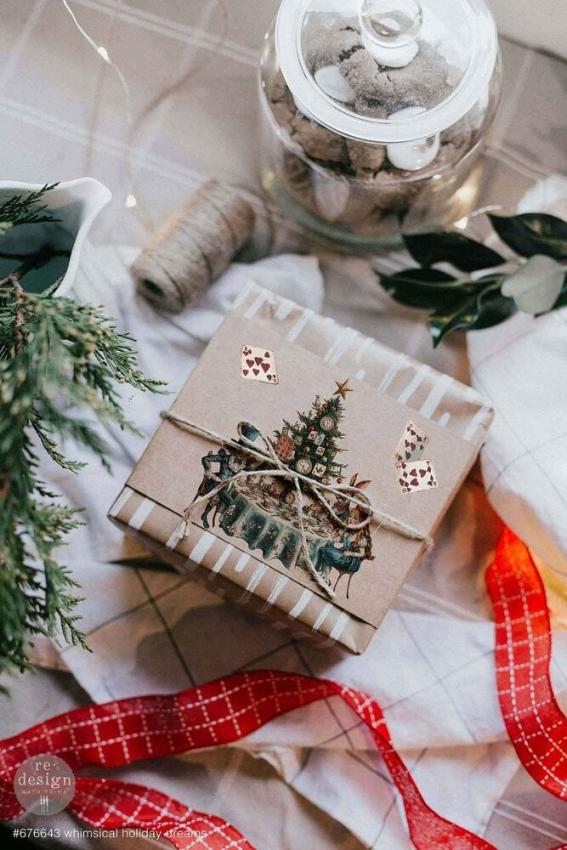 Re-Design with Prima - Transfer Aufkleber 8,5x11 Inch "Whimsical Holiday Dreams" Decor Transfer 4 Bogen 