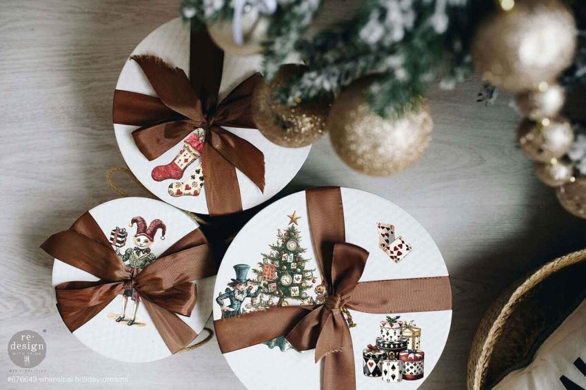 Re-Design with Prima - Transfer Aufkleber 8,5x11 Inch "Whimsical Holiday Dreams" Decor Transfer 4 Bogen 