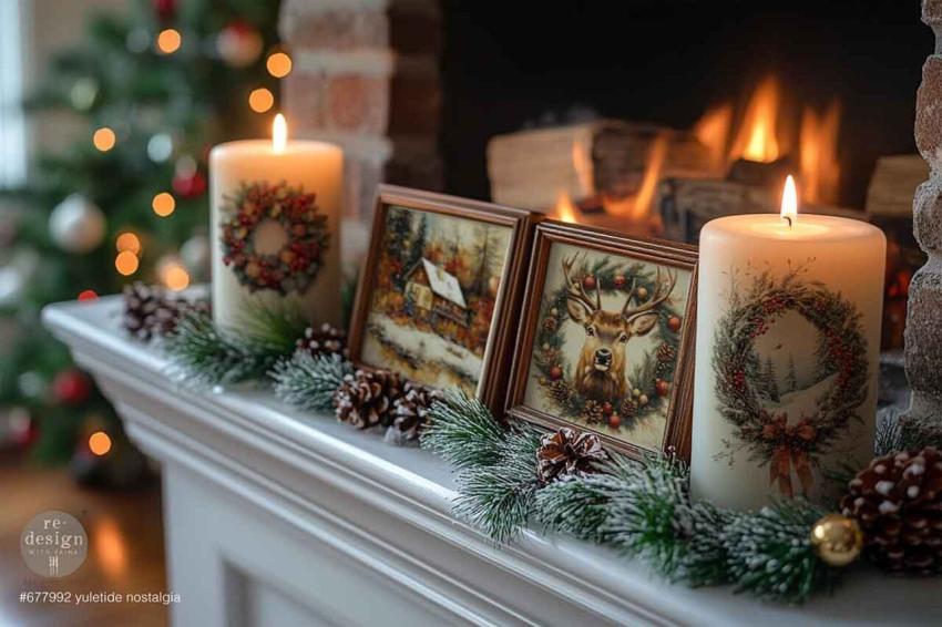 Re-Design with Prima - Transfer Aufkleber 8,5x11 Inch "Yuletide Nostalgia" Decor Transfer 4 Bogen 