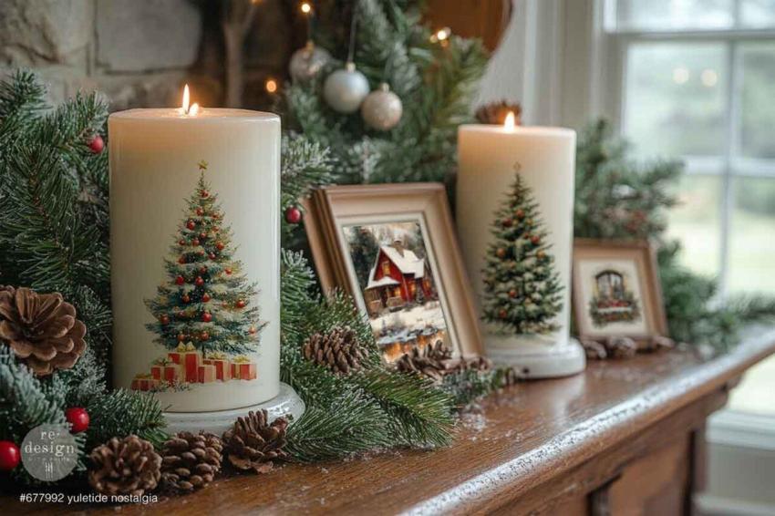 Re-Design with Prima - Transfer Aufkleber 8,5x11 Inch "Yuletide Nostalgia" Decor Transfer 4 Bogen 