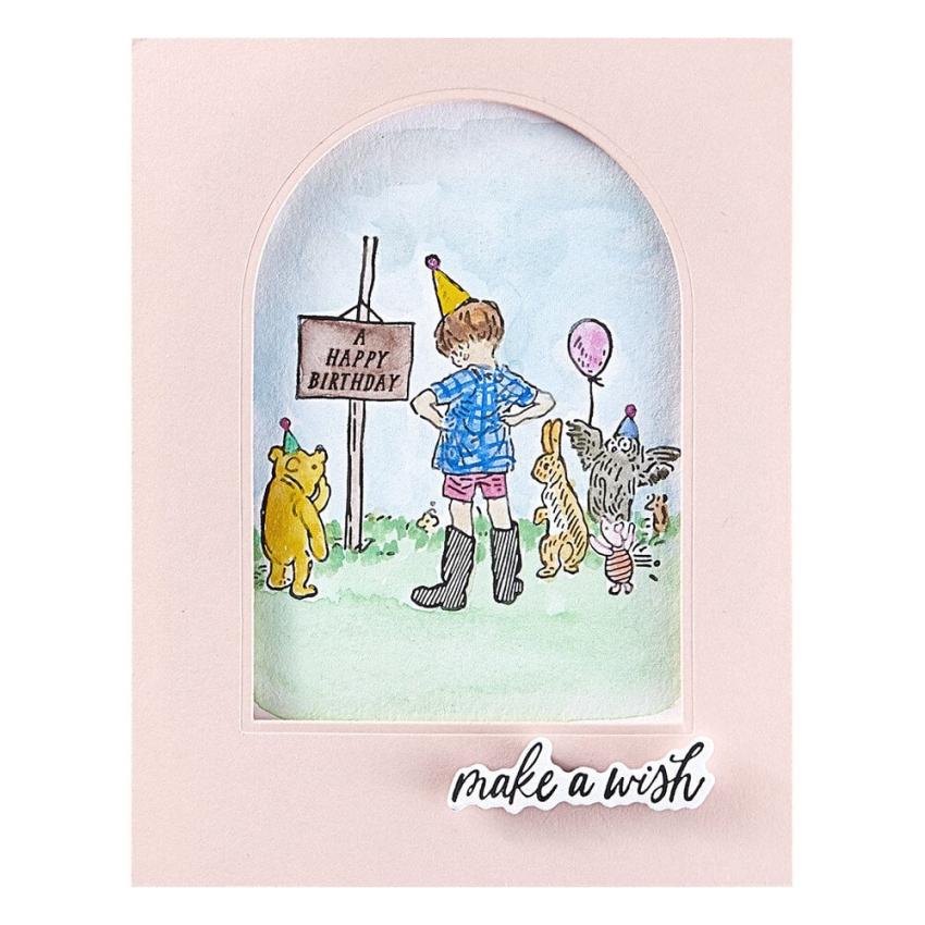 Spellbinders - Buchdrucktechnik "Say Cheese Classic Pooh Birthday Bundle" BetterPress Plate & Dies