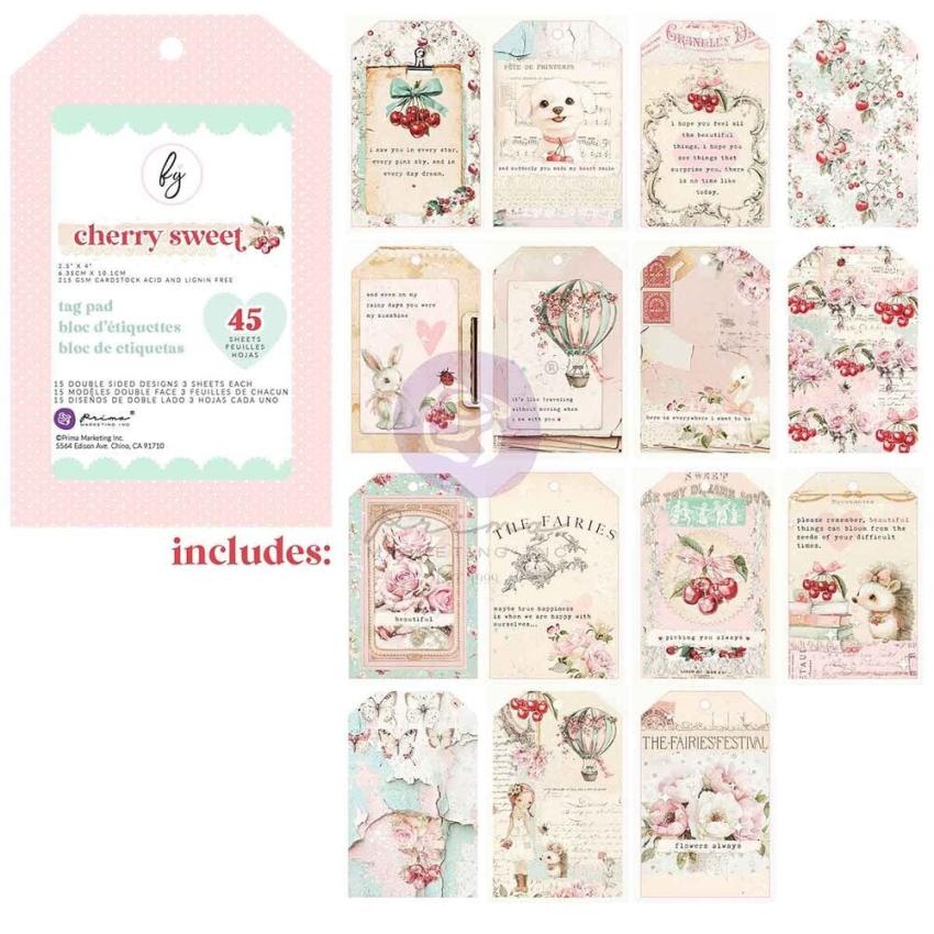 Prima Marketing - Stanzteile "Cherry Sweet" Tag Pad