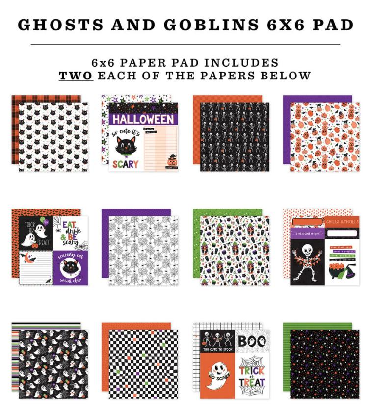 Echo Park - Designpapier "Ghosts And Goblins" Paper Pack 6x6 Inch - 24 Bogen
