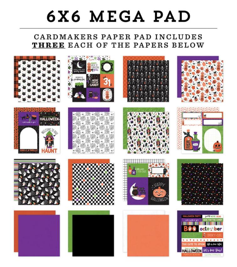 Echo Park - Designpapier "Ghosts And Goblins" Cardmakers Mega Pad 6x6 Inch - 48 Bogen