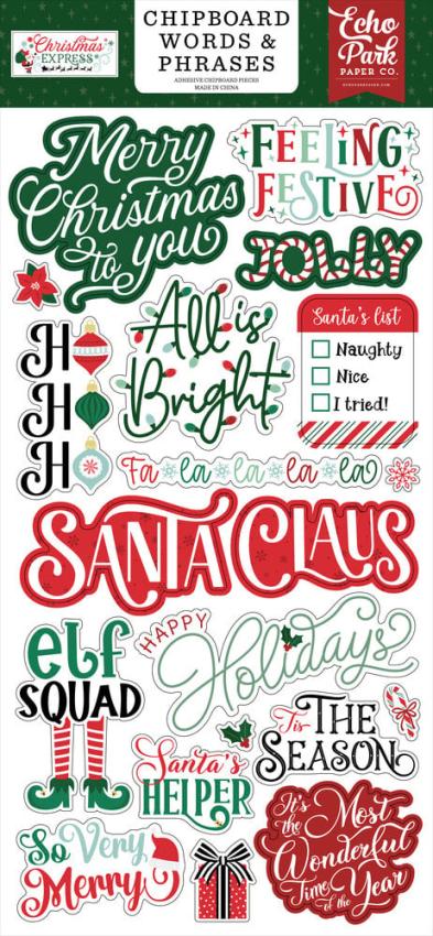 Echo Park - Sticker "Christmas Express" Chipboard 6x13 Inch