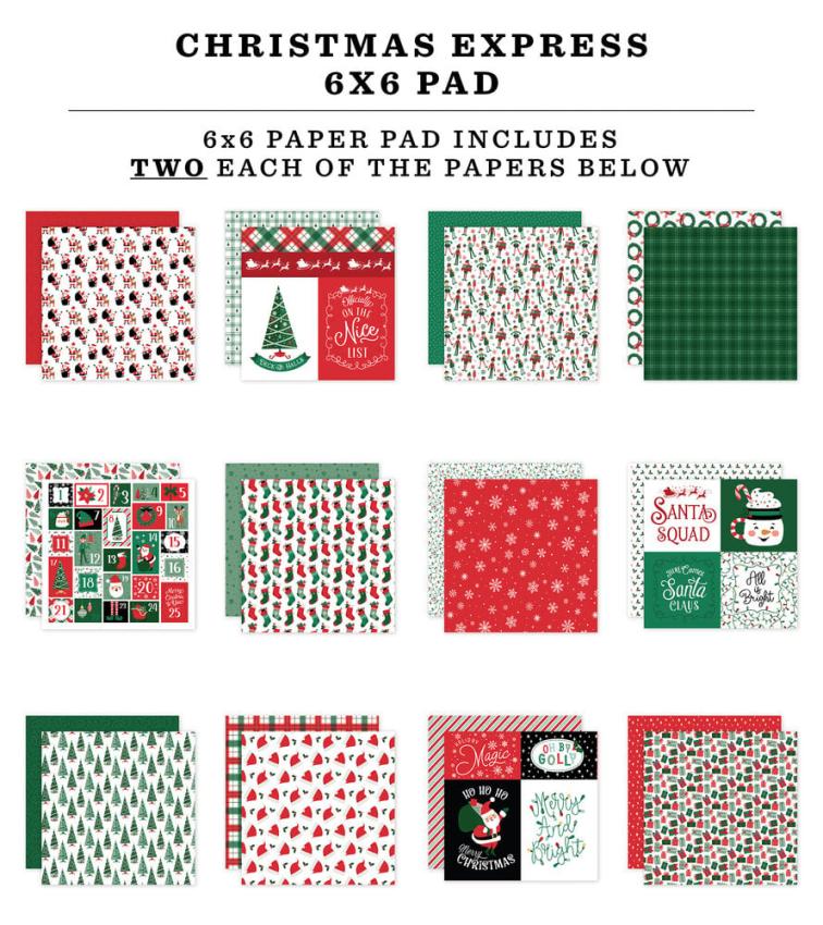 Echo Park - Designpapier "Christmas Express" Paper Pack 6x6 Inch - 24 Bogen