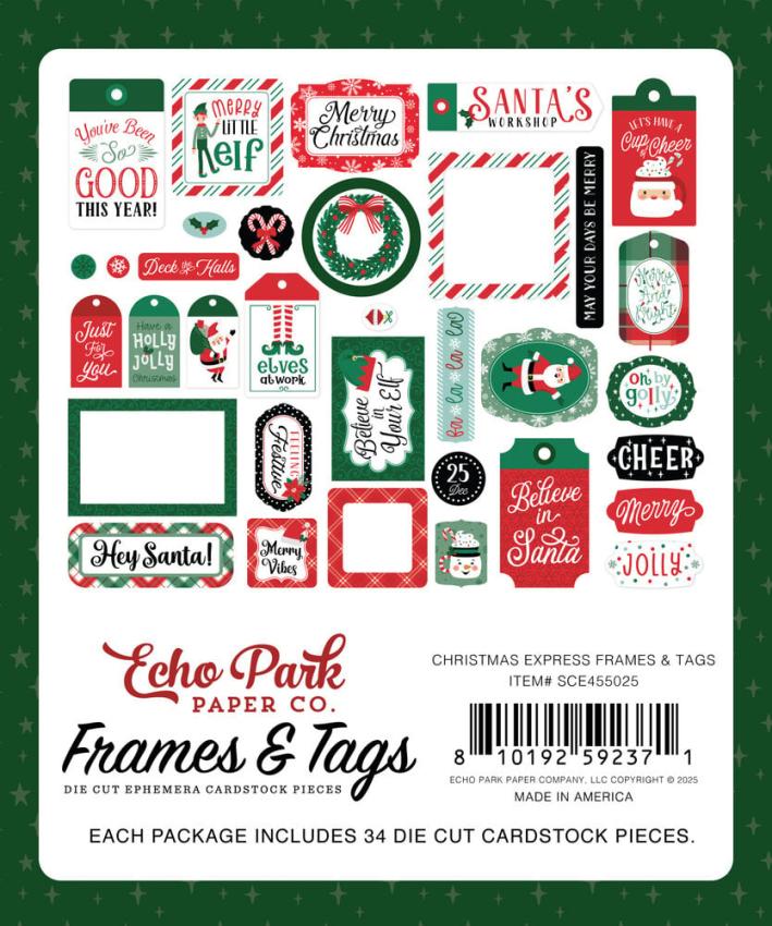 Echo Park - Stanzteile & Anhänger "Christmas Express" Frames & Tags 