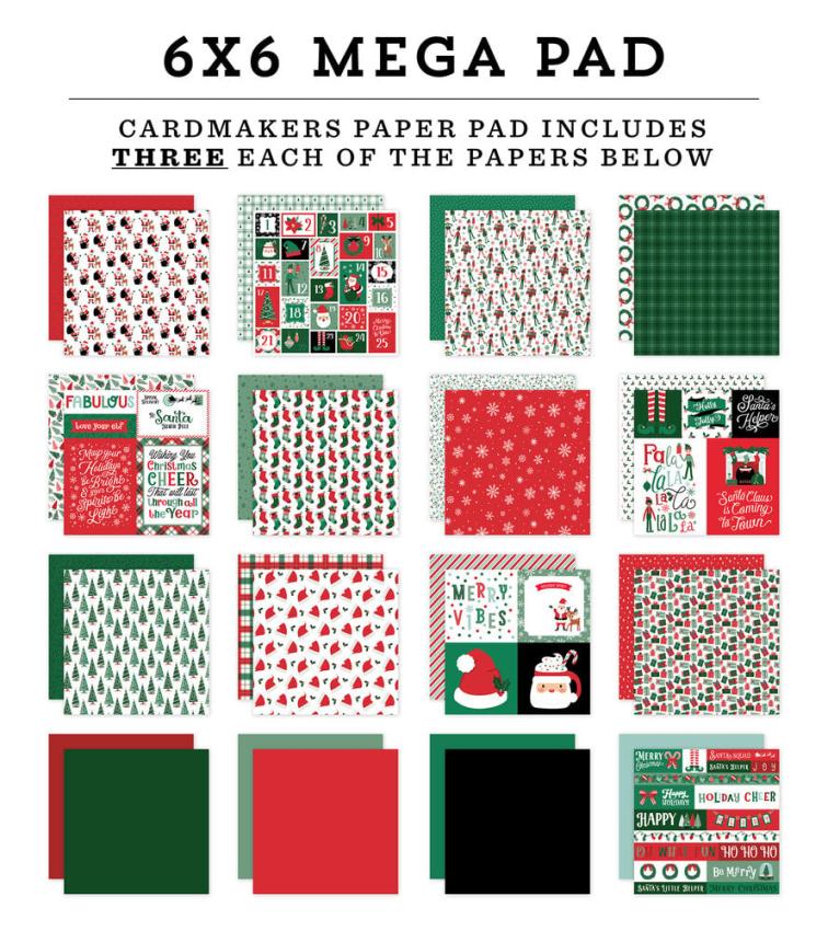 Echo Park - Designpapier "Christmas Express" Cardmakers Mega Pad 6x6 Inch - 48 Bogen