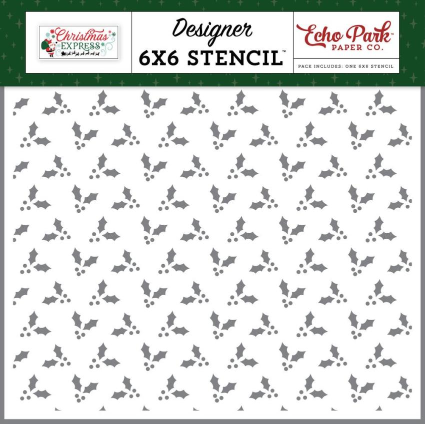 Echo Park - Schablone "Merry Christmas Mistletoe" Stencil 6x6 Inch