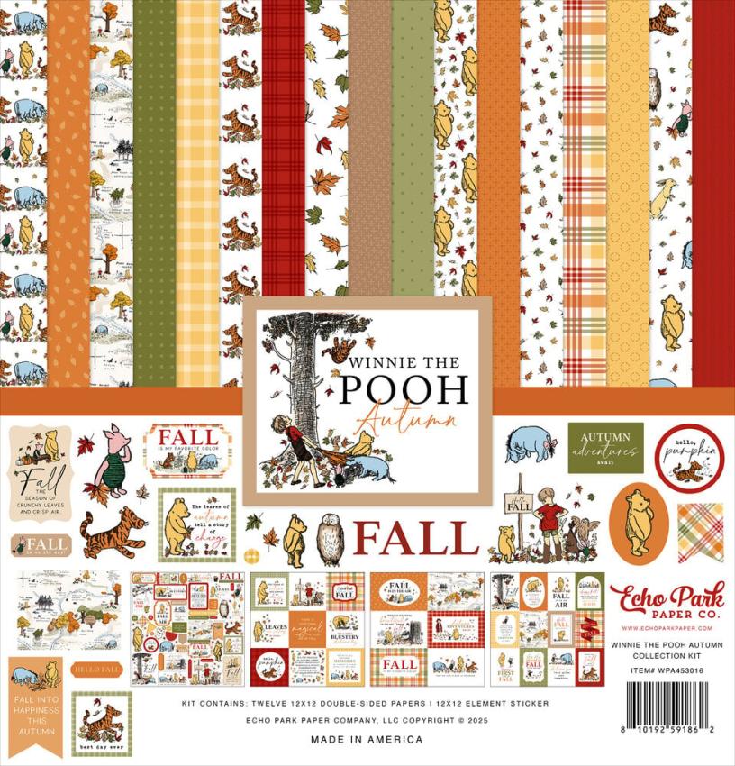 Echo Park - Designpapier "Winnie The Pooh Autumn" Collection Kit 12x12 Inch - 12 Bogen