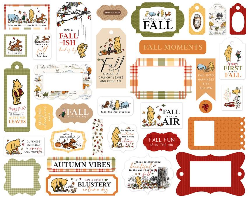 Echo Park - Stanzteile & Anhänger "Winnie The Pooh Autumn" Frames & Tags 