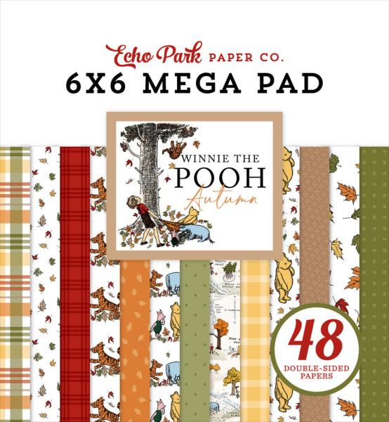 Echo Park - Designpapier "Winnie The Pooh Autumn" Cardmakers Mega Pad 6x6 Inch - 48 Bogen
