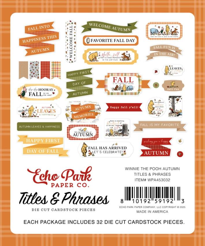 Echo Park - Stanzteile "Winnie The Pooh Autumn" Titles & Phrases