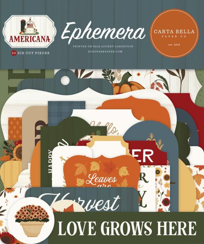 Carta Bella - Stanzteile "Americana" Ephemera