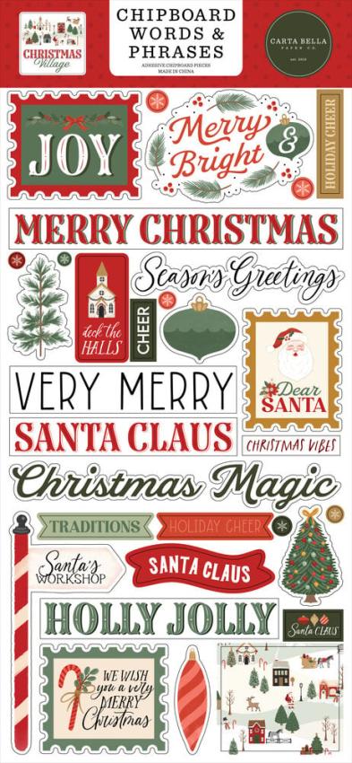 Carta Bella - Chipboard Sticker 6x13 Inch "Christmas Village "