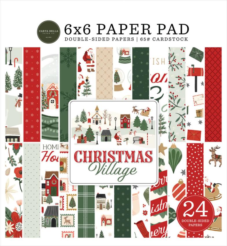 Carta Bella - Designpapier "Christmas Village" Paper Pad 6x6 Inch - 24 Bogen