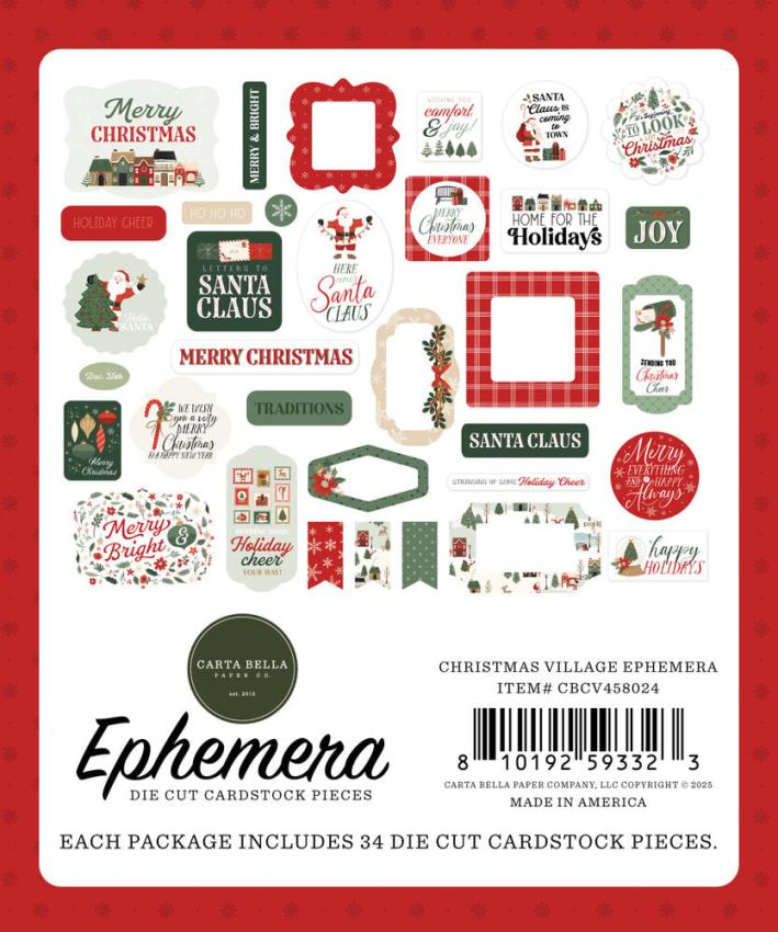 Carta Bella - Stanzteile "Christmas Village" Ephemera