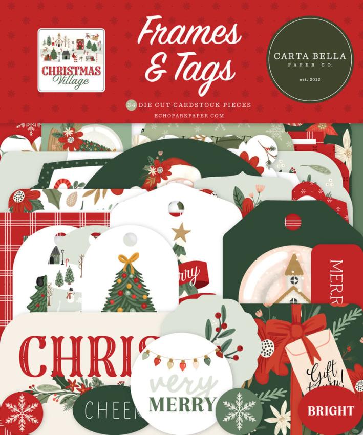 Carta Bella - Stanzteile & Anhänger "Christmas Village" Ephemera Frames & Tags