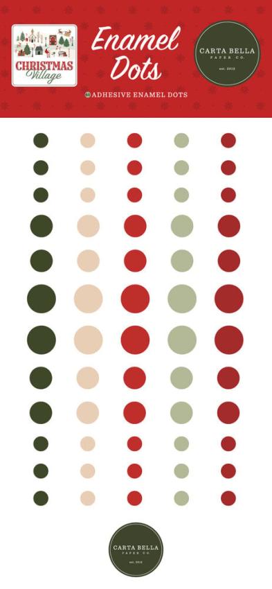 Carta Bella -"Christmas Village" Enamel Dots 60 Stk. 