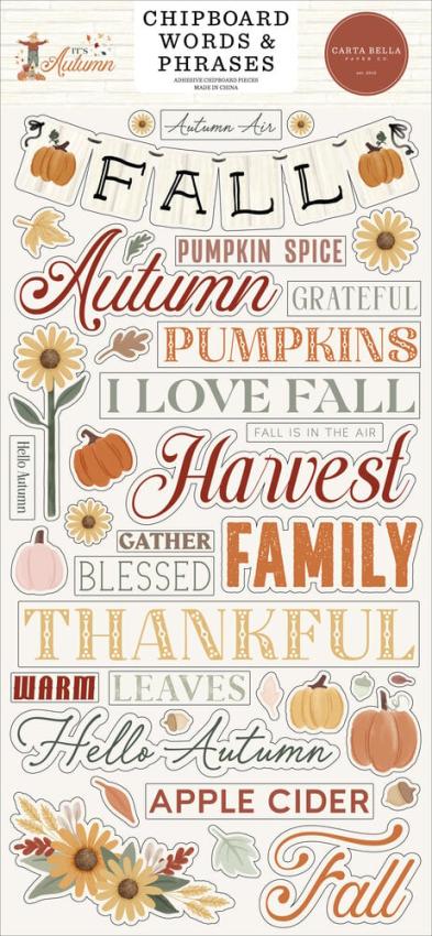 Carta Bella - Chipboard Sticker 6x13 Inch "It's Autumn "