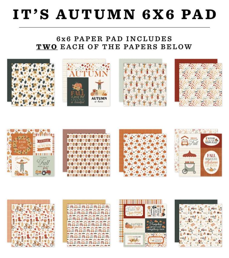 Carta Bella - Designpapier "It's Autumn" Paper Pad 6x6 Inch - 24 Bogen