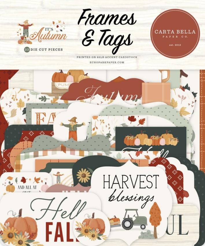 Carta Bella - Stanzteile & Anhänger "It´s Autumn" Ephemera Frames & Tags