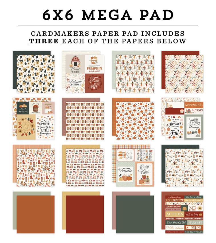 Carta Bella - Designpapier "It´s Autumn" Cardmakers Mega Pad 6x6 Inch - 48 Bogen