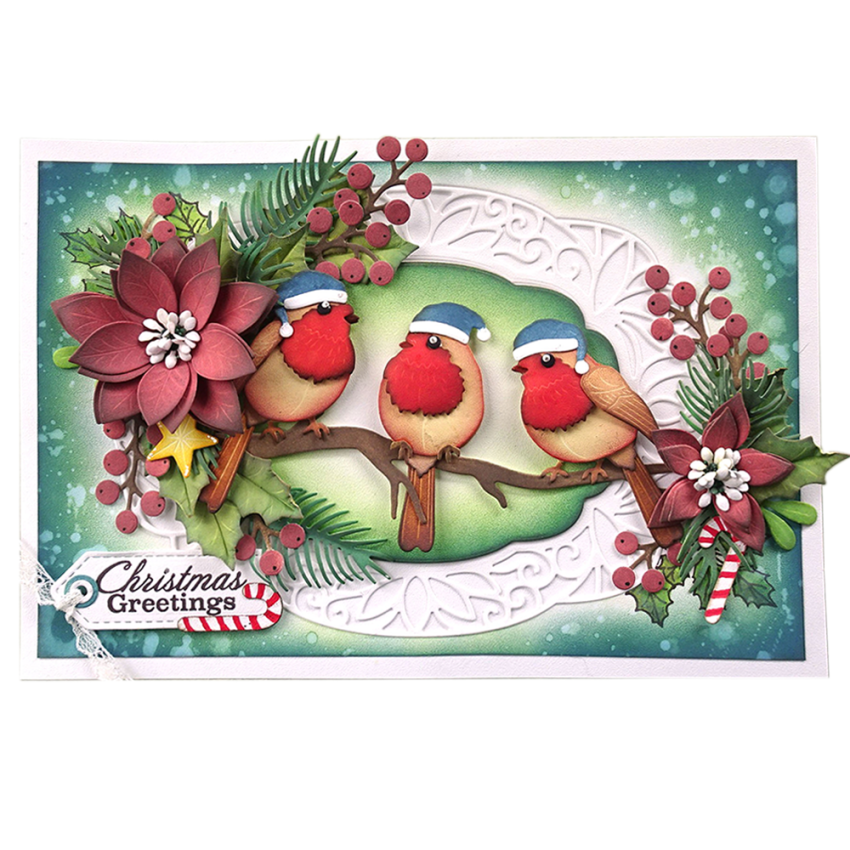 Elizabeth Craft Designs - Stanzschalone "Festive Robin" Dies