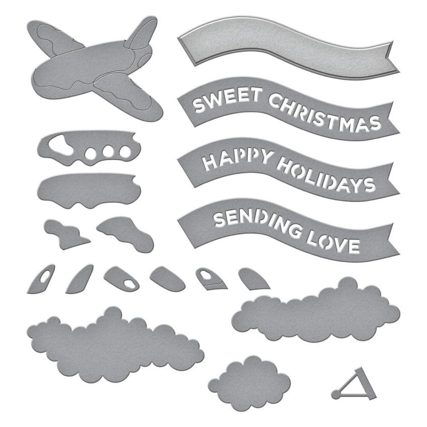 Spellbinders - Stanzschablone "Gingerbread Plane & Banners" Dies