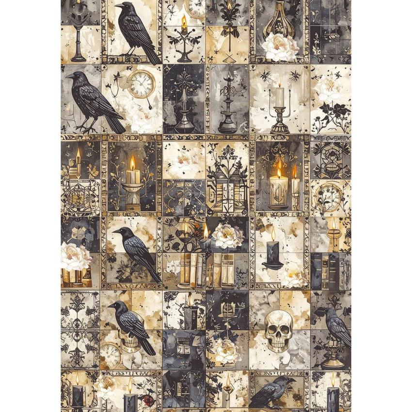 Ciao Bella - Decopatch Papier "Dark Academia" Rice Paper A5 - 8 Bogen