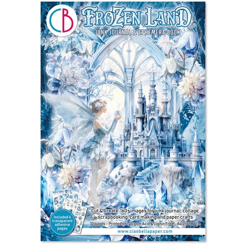 Ciao Bella - Designpapier & Stanzteile "Frozen Land" Junk Journal Ephemera Book A4 - 32 Bogen
