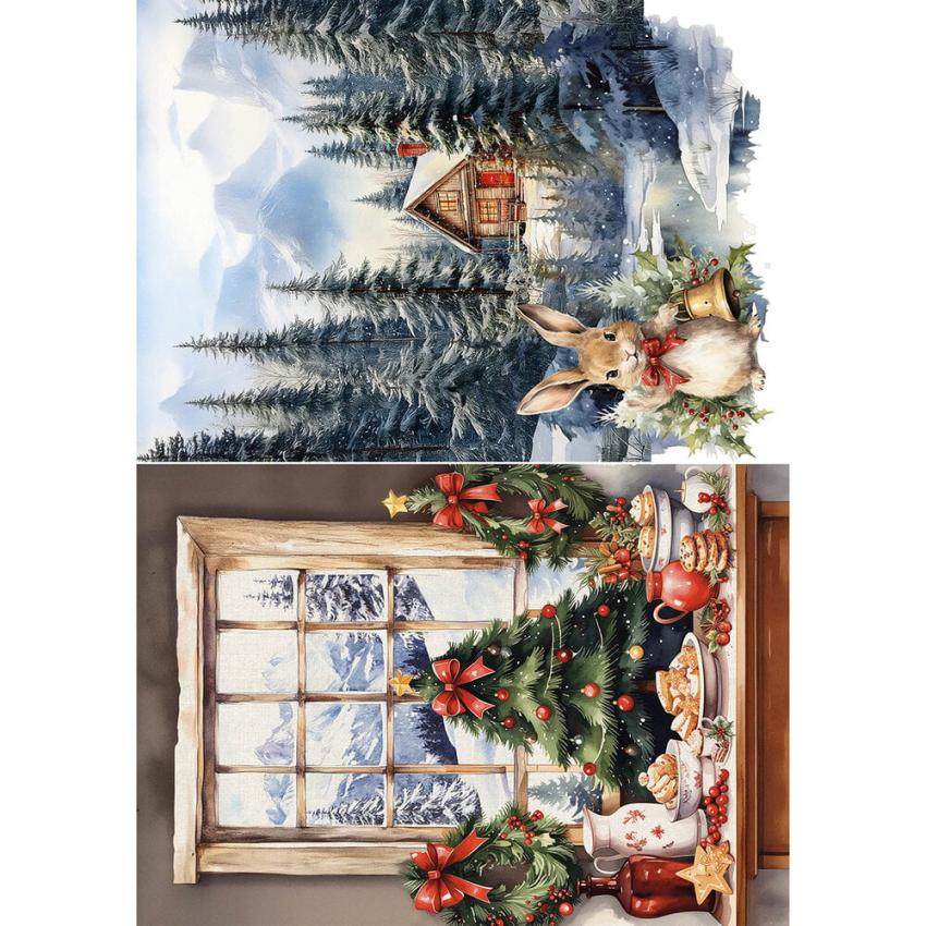 Ciao Bella - Decopatch Papier "Hot Cocoa & Holly" Rice Paper A5 - 8 Bogen