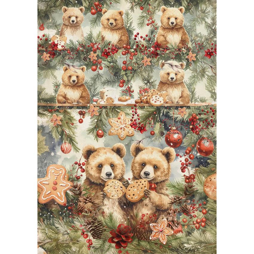 Ciao Bella - Decopatch Papier "Hot Cocoa & Holly" Rice Paper A5 - 8 Bogen