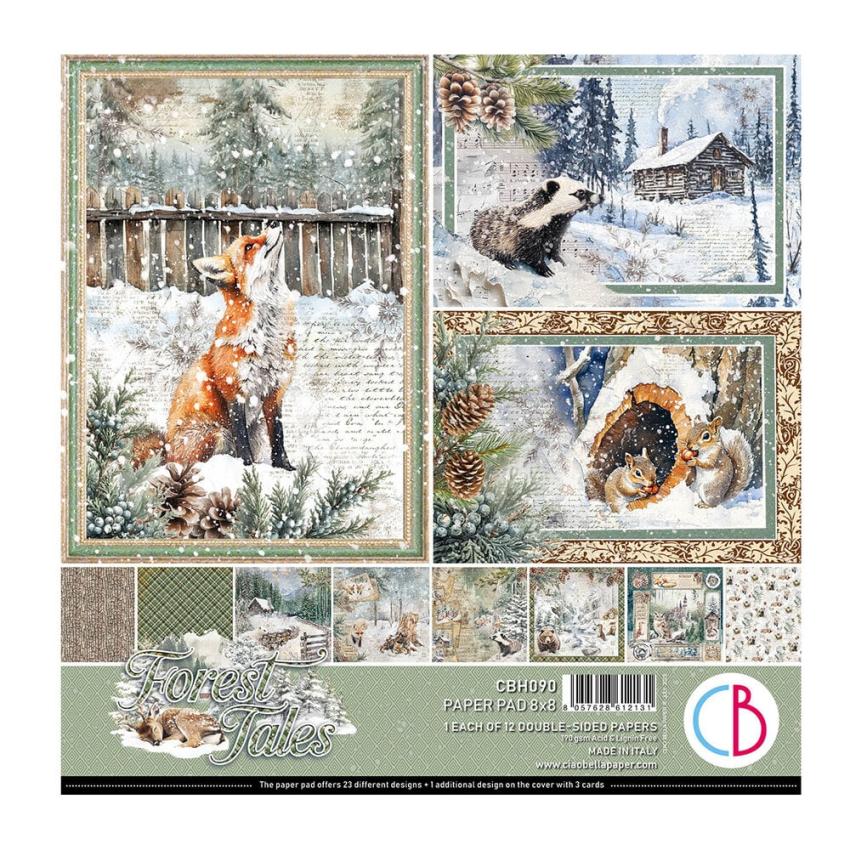 Ciao Bella - Designpapier "Forest Tales" Paper Pack 8x8 Inch - 12 Bogen
