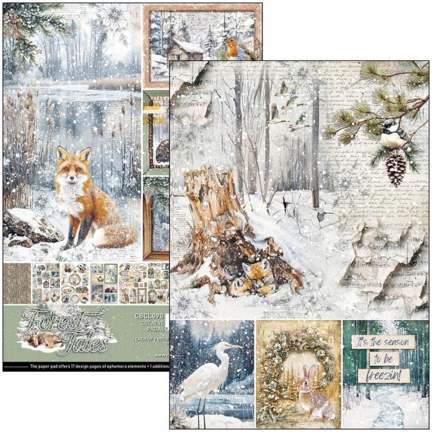 Ciao Bella - Stanzteile "Forest Tales" Creative Pad A4 - 9 Bogen