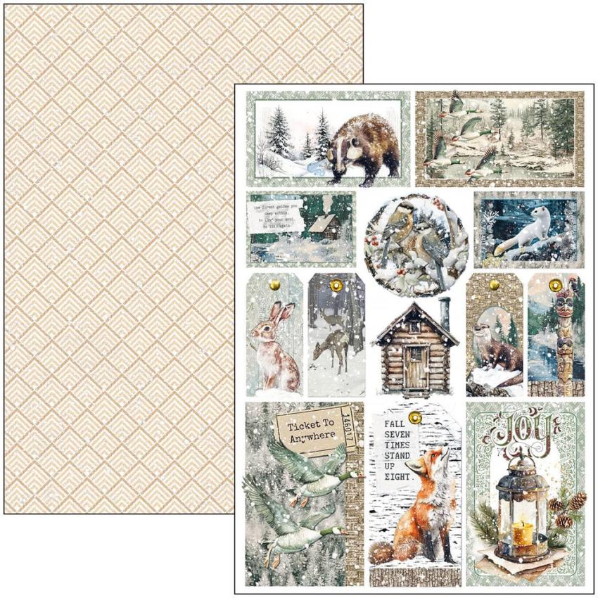 Ciao Bella - Stanzteile "Forest Tales" Creative Pad A4 - 9 Bogen