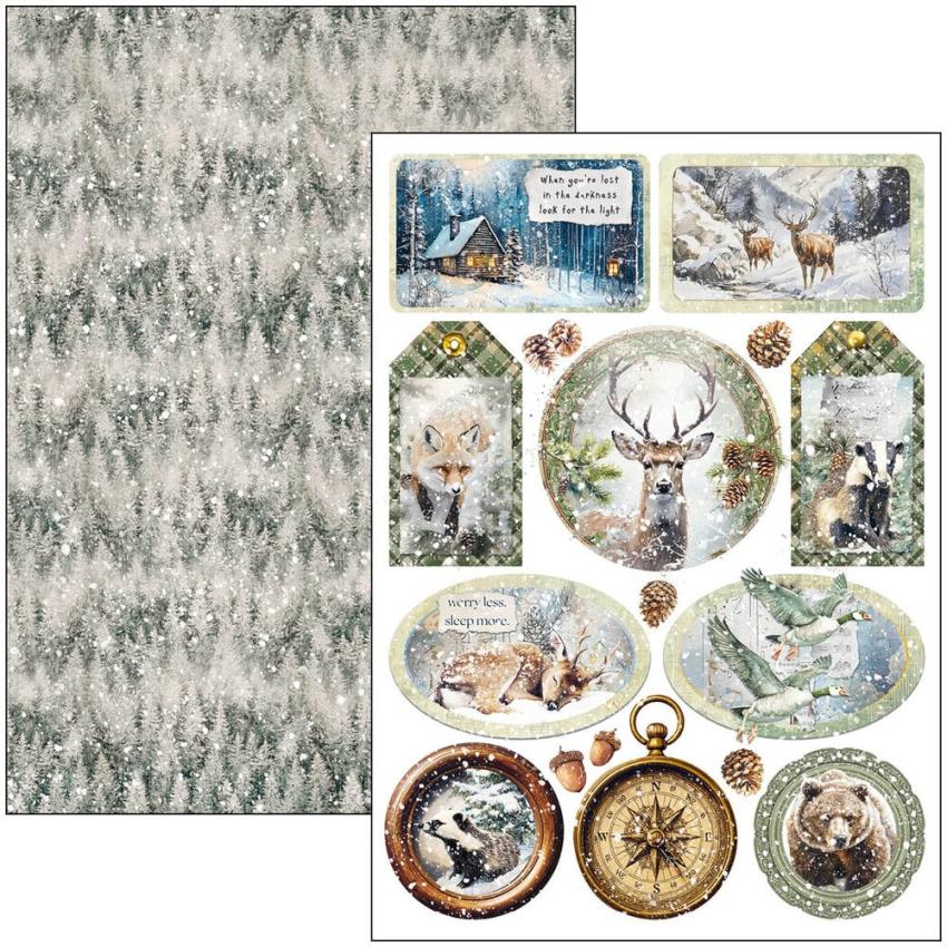 Ciao Bella - Stanzteile "Forest Tales" Creative Pad A4 - 9 Bogen