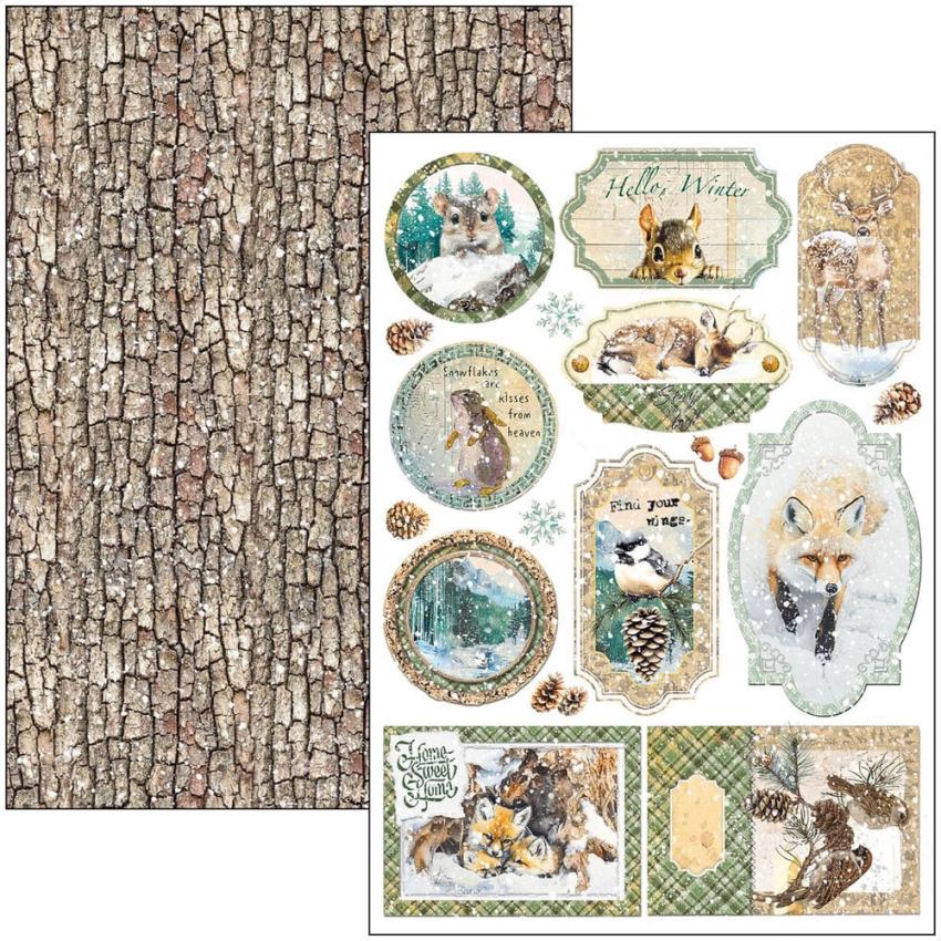 Ciao Bella - Stanzteile "Forest Tales" Creative Pad A4 - 9 Bogen