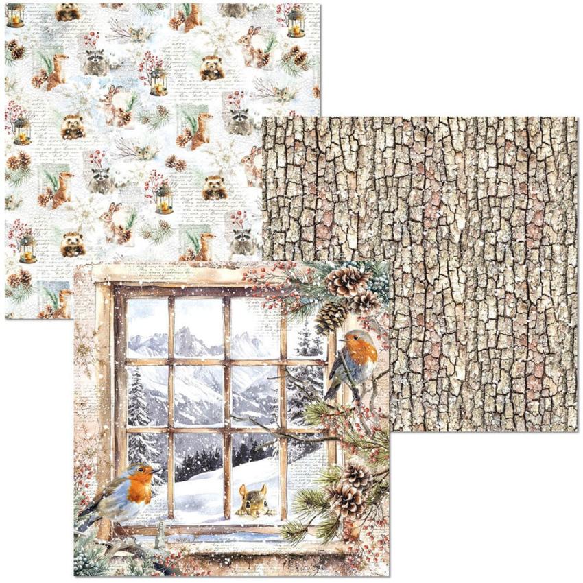 Ciao Bella - Designpapier "Forest Tales" Deluxe Silver & Vellum Dual Paper Pack 6x6 Inch - 6 Bogen