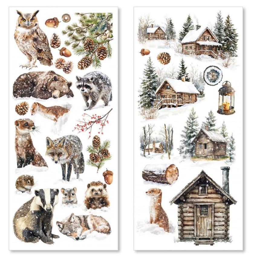 Ciao Bella - Aufkleber "Forest Tales" Transparent Adhesive Sheets 4,72x10,23 Inch - 5 Bogen