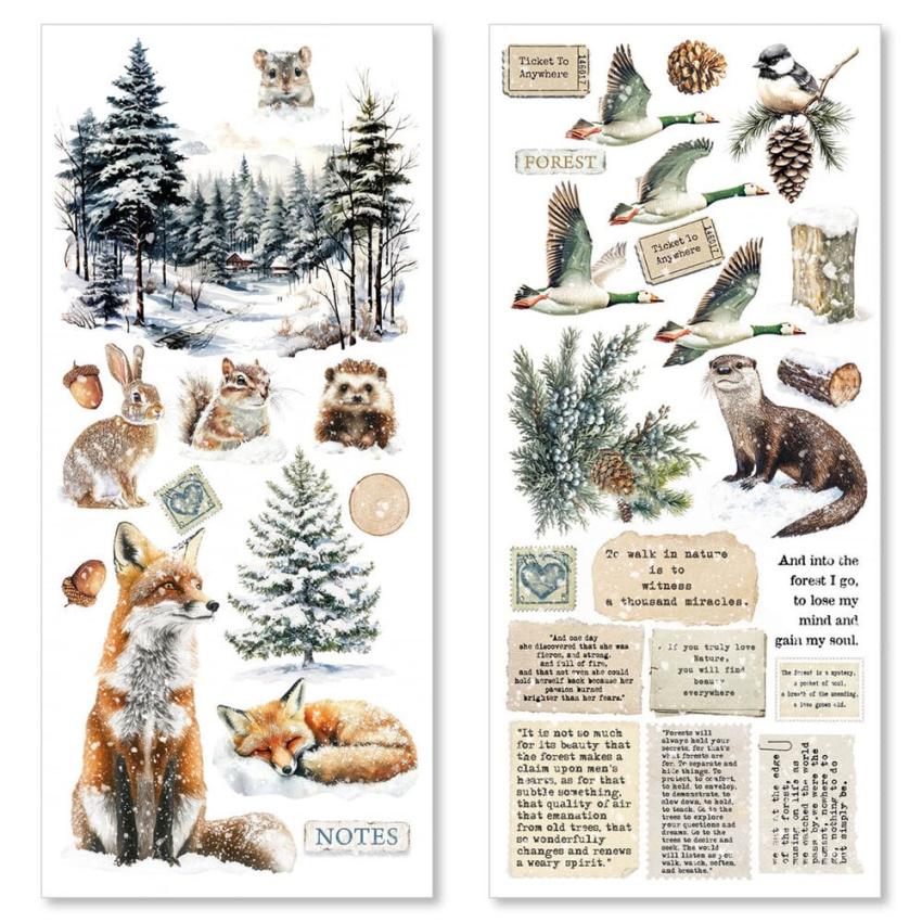 Ciao Bella - Aufkleber "Forest Tales" Transparent Adhesive Sheets 4,72x10,23 Inch - 5 Bogen