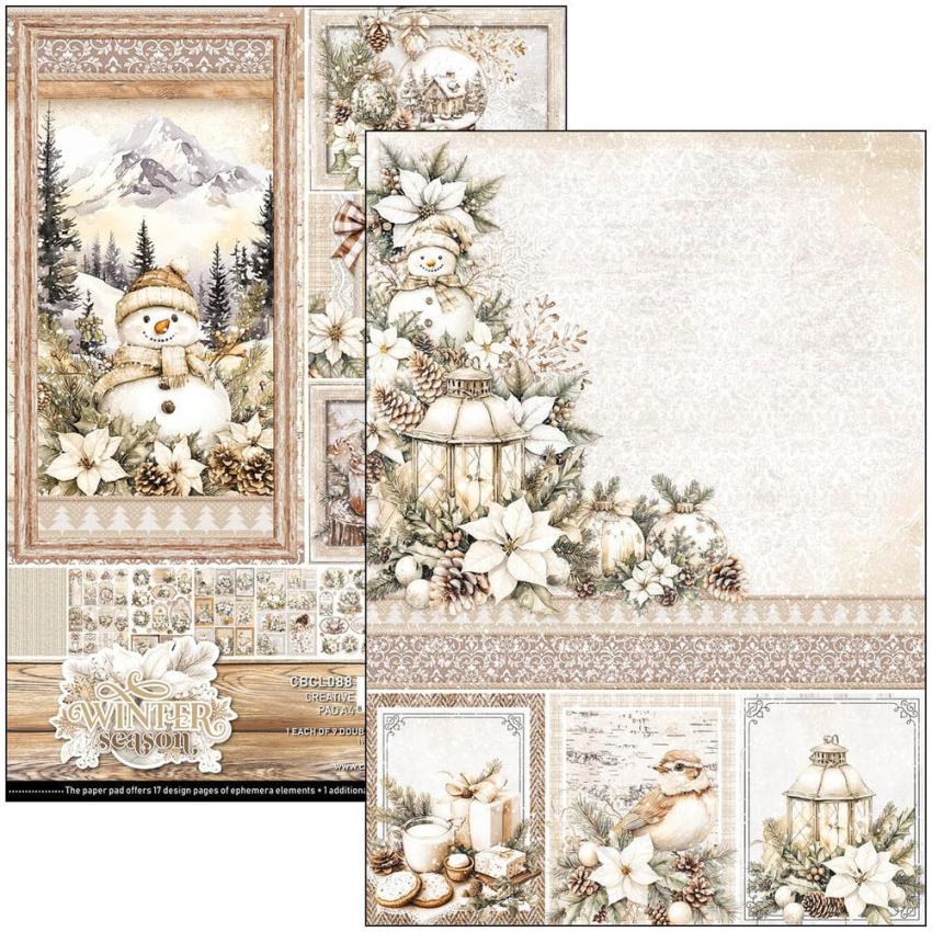 Ciao Bella - Stanzteile "Winter Season" Creative Pad A4 - 9 Bogen