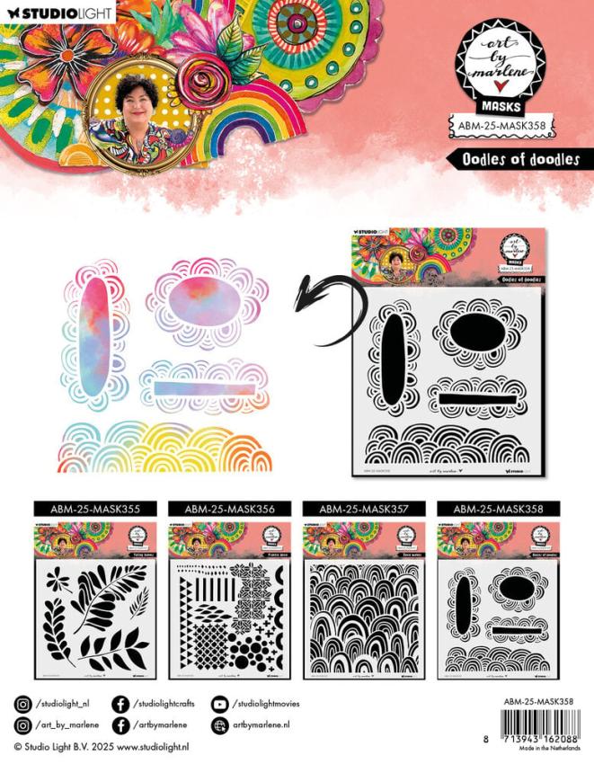 Art By Marlene - Schablone "Doodles of Doodles" Stencil - Mask 