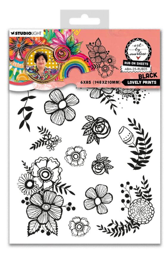 Art By Marlene - Transfer Aufkleber "Lovely Prints Black" Rub-On